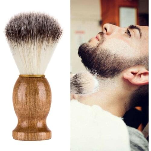1 PC Beard Shaving Brush Facial Beauty Beard Cleaning Black Badger Hair Styling Tool Mustache Brushes Men Beauty with Handle