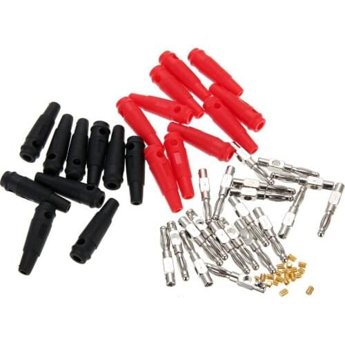 10 Pairs 4mm Banana Plug Connector Adapter Red + Black Nickel Banana Plugs For Speaker Audio Electrical Supplies