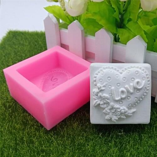 Heart Love Soap Silicone Mold for Soap Making Decorating Scented Gypsum Wax Molds