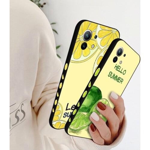 Side Pattern Fruit Silicone Case For XiaoMi Mi 1 10T Pro 10 Ultra Creative Lemon Cover For Xiaomi 10 Lite 10S 11i
