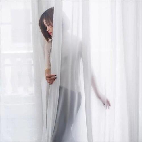 Modern Veil Chiffon White Tulle Curtains for Living Room Window Screen For Bedroom Solid Sheer Voile Kitchen Curtain Drapes