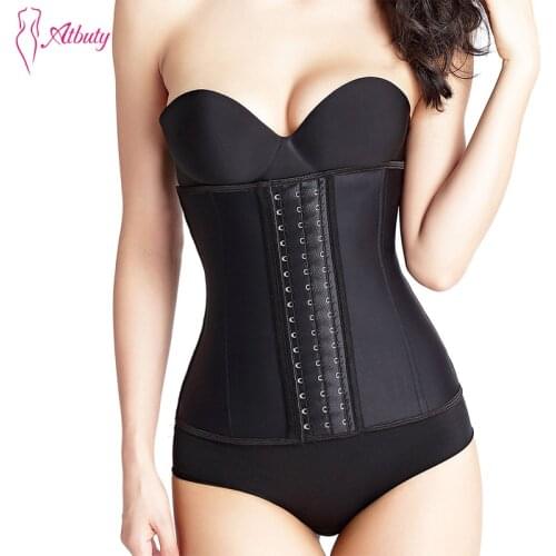 Atbuty Waist Trainer Corsets Womens 9 Steel Bones Underwear Lose Weight Latex Body Shapers