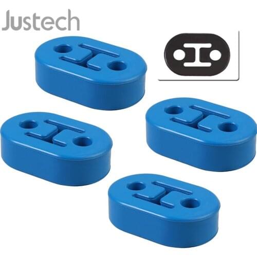 Justech 4pcs Car Exhaust Rubber Mounts Black or Blue 11mm Universal 2 Holes Exhaust Mount Hanger Hanging Bracket
