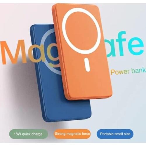 For Apple Magsafe Charger Portable Wireless Powerbank Thin Slim External Auxiliary Battery For Iphone12 Magnetic Mini Power Bank