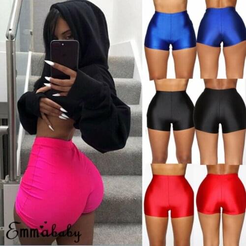 Women Sexy Casual High Waist Solid Color Fitness Gym Jogging Running Yoga Cycling Sport Club Slim Skinny Butt Lift Shorts