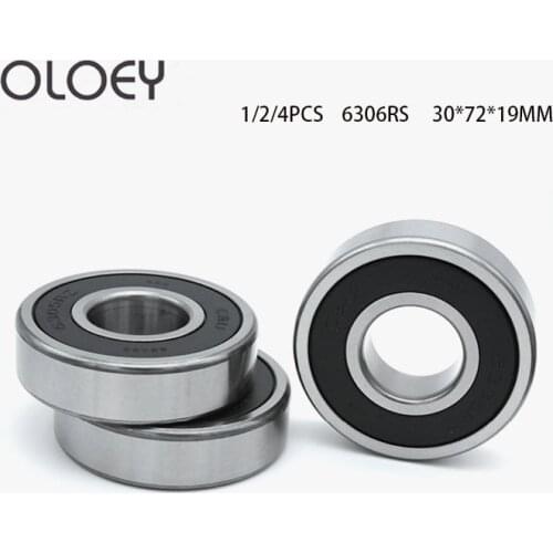 1/2/3PCS 6306 RS Industry Motor Spindle Ball Bearing 30x72x19MM Rubber Sealed Bearing Steel Miniature Bearing Metal