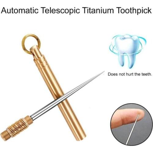 1Pcs Titanium Outdoor Edc Portable Multifunctional Tool Camping Toothpick Care Bottle Fruit Tools Toothpick Fruit Fork Oral L5X8
