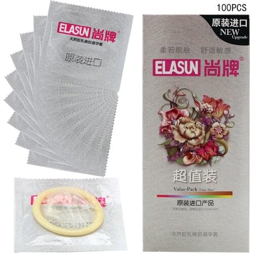 100 Pcs/Pack Natural Latex Ultra Thin Condoms Contraception Device Sex Toys for Men Erotic Adult Sex Product Condoms for Men