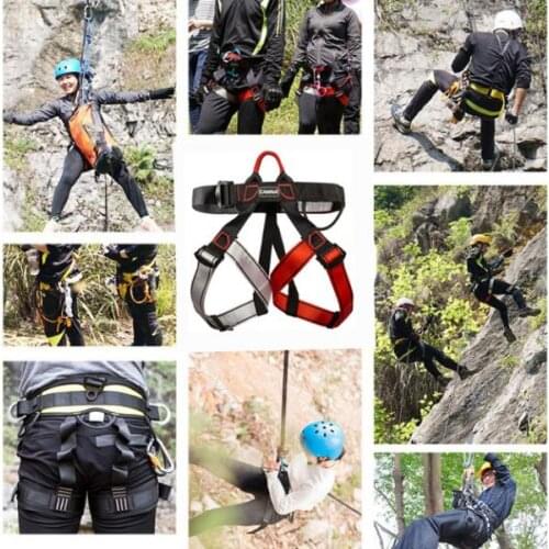 2xClimbing Harness Safety Belt Tree Climbing Rappelling Equip Black Red Gray