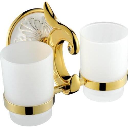 FREE SHIPPING new design 24k GOLD AND WHITE double cUP Tumbler HOLDER