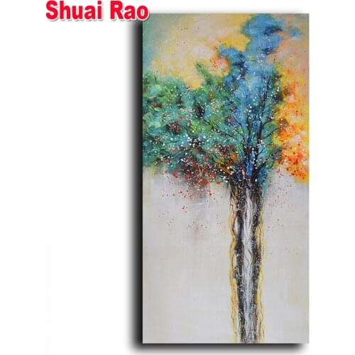 Large Diy Diamond painting Abstract color landscape 5D full Drill mosaic Diamant embroidery cross stitch tree view decor