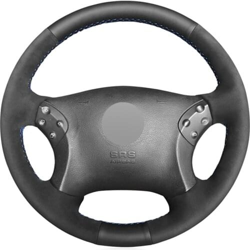 Black Suede Artificial Leather No-slip Car Steering Wheel Cover for Mercedes Benz W203 C-Class 2001 2002 2003 2004-2006 2007