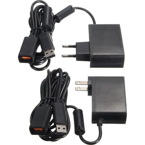 Black AC 100V-240V Power Supply EU Plug Adapter USB Charging Charger For Microsoft For Xbox 360 Kinect Sensor