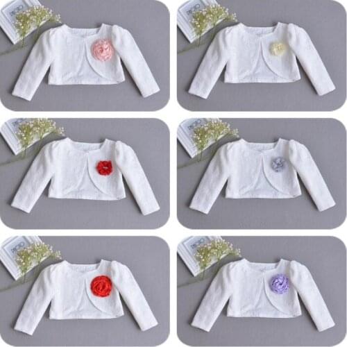 Newbron Children Dress Shawl Ivory Coat Girls Long Sleeved Lace Baby Cardigan baptism Infant Christening Bolero Lace jackets