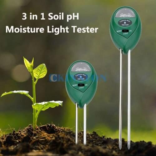 DHL 100PCS Professional 3 In1 Soil Moisture Light Humidity PH Meter Garden Soil Tester Meter