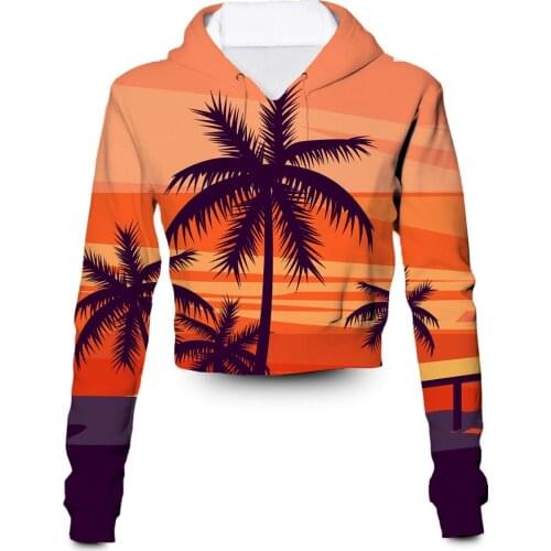 Custom Made Fun Chill Beach Dayz 3D Sublimation Print Women Clothing Plus Size Crop Hoodies