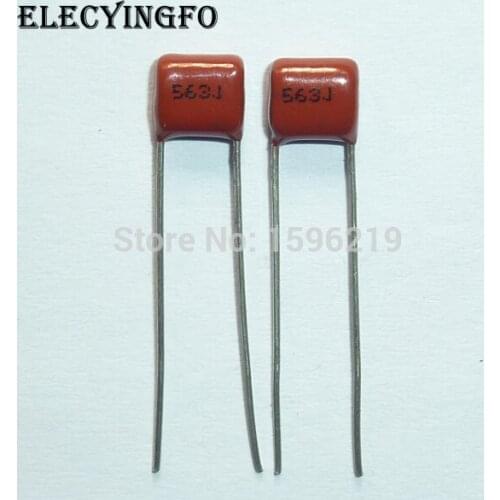 10pcs CBB capacitor 563 100V 563J 0.056uF 56nF P5 CL21 Metallized Polypropylene Film Capacitor