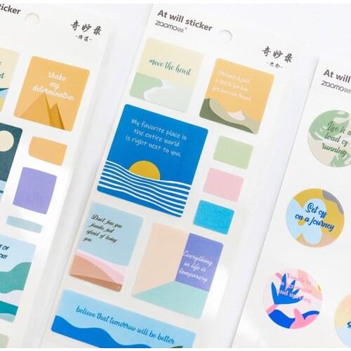Creative Kawaii Scrapbooking Decorative Lable Stickers Paper DIY Cute Journal Diary Round Sticker Korean Stationery Supplies