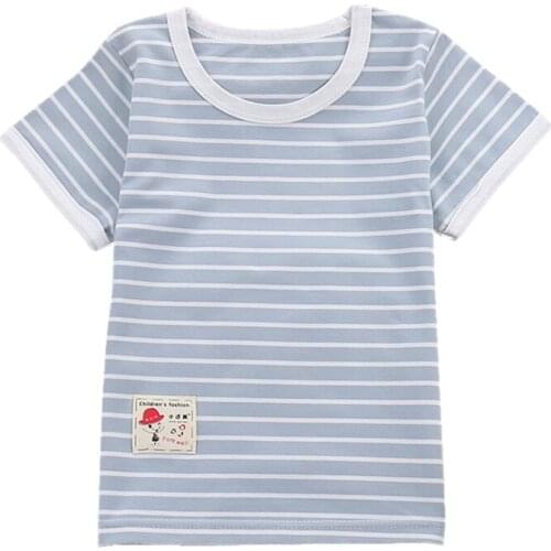 Summer Striped Kids t-shirts Baby Girls Short Sleeve Boys Tees Cotton Children T shirts for Girl Child Kids Tshirts