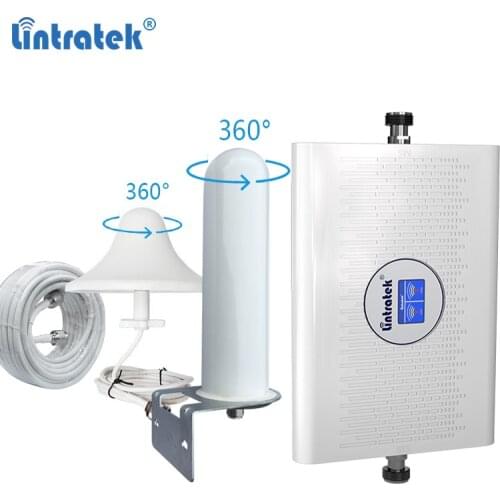 Lintratek 70dB GSM Repeater 3G 4G Signal Booster 900 1800 2100MHz Dual Band AGC 4G Repeater Ampli GSM UMTS LTE KW23C 360° cover