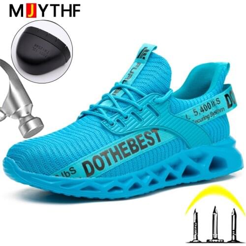 MJYTHF New Work Safety Shoes Man Women Anti-smash Anti-puncture Insulated Shoes Steel Toe Cap Work Shoes Sneakers Lightweight
