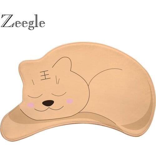Floor Mat Doormat Carpet Kids Room Non-slip Cartoon Rug Washable Flannel Soft Kids Bedside Mat Absorbent Bathroom Shower Carpet