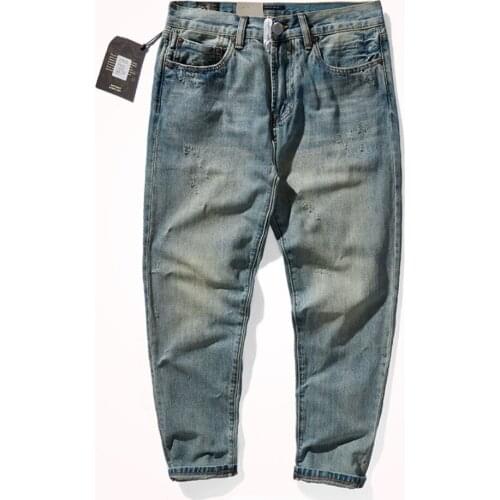 Autumn and Winter New Straight Denim Trousers All -Matching Casual Japanese Tapered Men 's Trousers