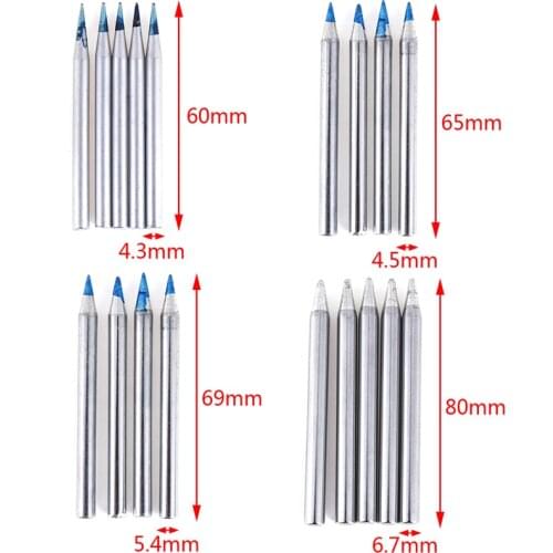New Arrival 5Pcs/Set 30W/40W/60W Replacement Soldering Iron Tip Lead-Free Solder Tip
