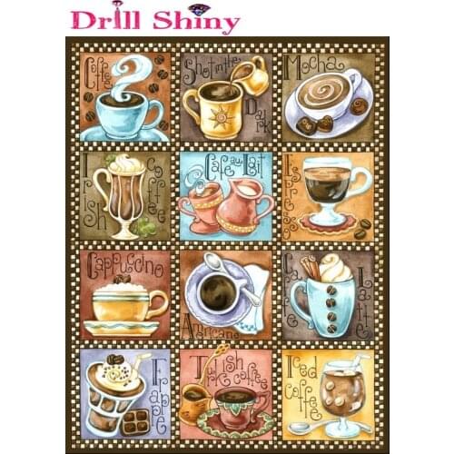 NEW Arrival diy diamond embroidery twelve coffee cups diamond painting cross stitch full Square mosaic rhinestone embroidery