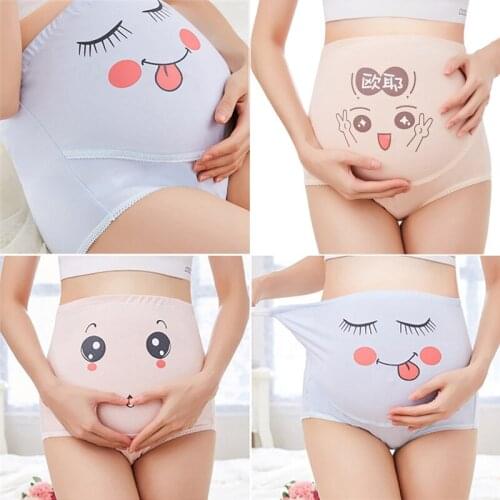OkayMom M-3XL Cotton Maternity Panties High Waist Belly Support Pregnant Women Underwear Breathable Adjustable Pregnancy Panties