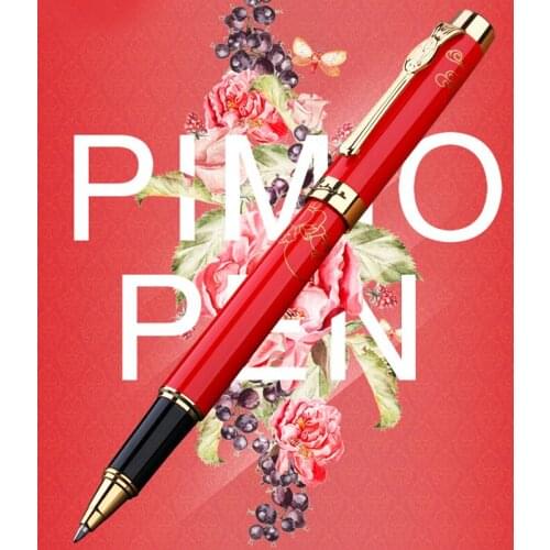 Picasso 933 Exquisite Pimio Avignon Roller Ball Pen Red Engraved Craft Office Business Writing Pen Gift Box Optional