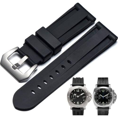 22mm 24mm 26mm Rubber Watch Band for Panerai Luminor Pam Black Blue Orange Straps Bracelet Pulseira Correa Reloj Saat Cinturino