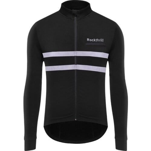 Rockthrill 0 degree Reflective Winter Windproof Cycling Jacket Winter thermal fleece soft shell Cycling clothing black