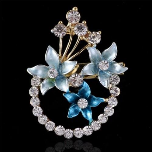 RONGQING 10Pcs/lot Classic Painted Flowers Cluster Brooches for Women Wedding Jewelry Gifts