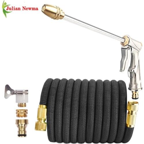 Garden Hose Expandable Flexible Adjustable Water Gun Spray Nozzles High Pressure Power Car Wash Plastic Pipe For Garden Plant