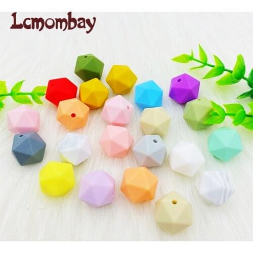 30Pcs/lot 14mm Hexagon Silicone Beads For DIY Baby Pacifier Chain BPA Free Teething Baby Teether Baby Accessories