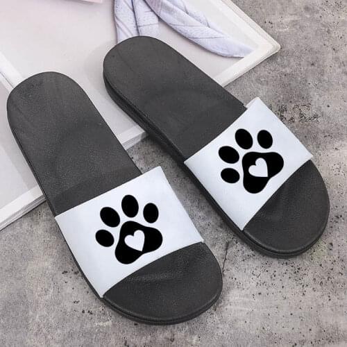 Home Slippers Women shoes 2021 Cartoon dog paw bathroom Indoor Slipper beach Sandals Non-slip Slides Flip Flops female shoes