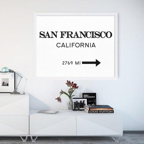 Modern San Francisco California City Sign Canvas Painting Print Art Posters Wall Pictures for Living Room Home Decor Unframed
