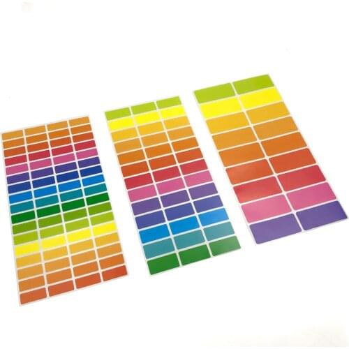 Writable Blank Name Sticker Rainbow Color Kids Personal Label DIY Waterproof Memo Pad Colorful Tags Note School Stationery