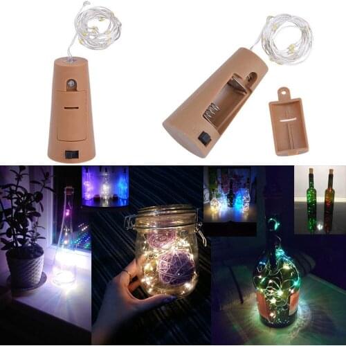 Wine Bottle Light 2M 20leds Cork Shape Battery Copper Wire led String Lights for Bottle DIY Christmas Wedding Holiday Ramadan