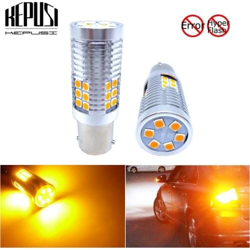 2pcs PY21W Bau15s 7507 1156 BA15S P21W LED Amber Yellow Bulbs LED Turn Signal light Canbus No Hyper Flash Super Bright 2000lm