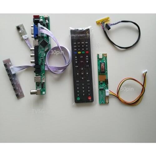 TV HDMI AV VGA USB TV56 LCD card Controller board kit DIY For LP154WX4(TL)(C3)/TLC4 1280X800 15.4" panel display