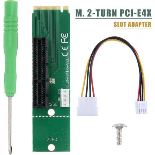 High Quality Motherboard Adapter Extension Card PCI-E 4X Female to NGFF M.2 M Key Male Adapters For PC Computer