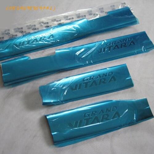 High Quality Car Style 4 pcs / Chrome Door Sills Set for 2007-2012 Suzuki Grand Vitara 5D Stainless Steel Door Scuff Scuff Plate