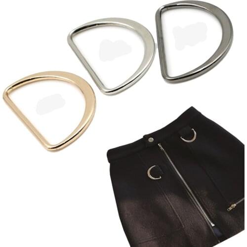 XUNZHE 30pcs/lot Silver Gun Black Gold Type 'D "ring Connection Alloy Metal Shoes Bags Buckles DIY Accessory