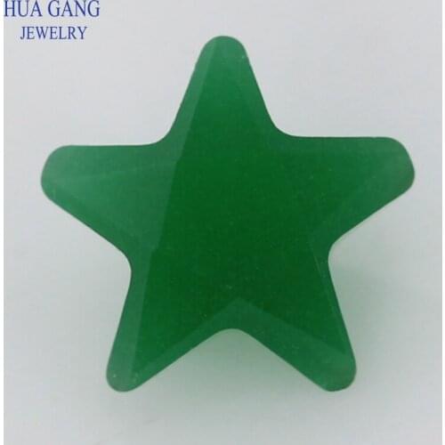 Green Translucent Star Shape Princess Cut Loose Glass Beads Synthetic Gems For Jewelry Size 3x3~8x8mm Free Shipping