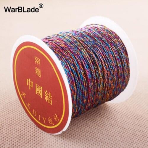 0.2/0.4/0.6/0.8/1mm Colorful Silver Gold Cord Nylon Cord Chinese knot Thread String Rope Bead DIY Tassel Bracelet Jewelry Making