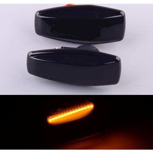 1 Pair Car Dynamic LED Side Marker Repeater Indicator Turn Signal Lamp Light 12V Black Fit for Hyundai i10 Getz Kia Sedona