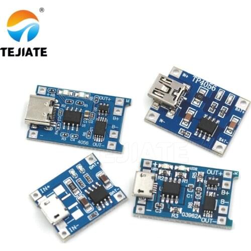 10Pcs MINI Micro USB 5V 1A 18650 TP4056 Lithium Battery Charger Module Charging Board With Protection Dual Functions 1A Li-ion