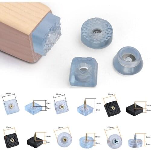 10Pcs Table Chair Non-Slip Silencing Furniture Mat Silicone Soft Transparent Floor Protectors